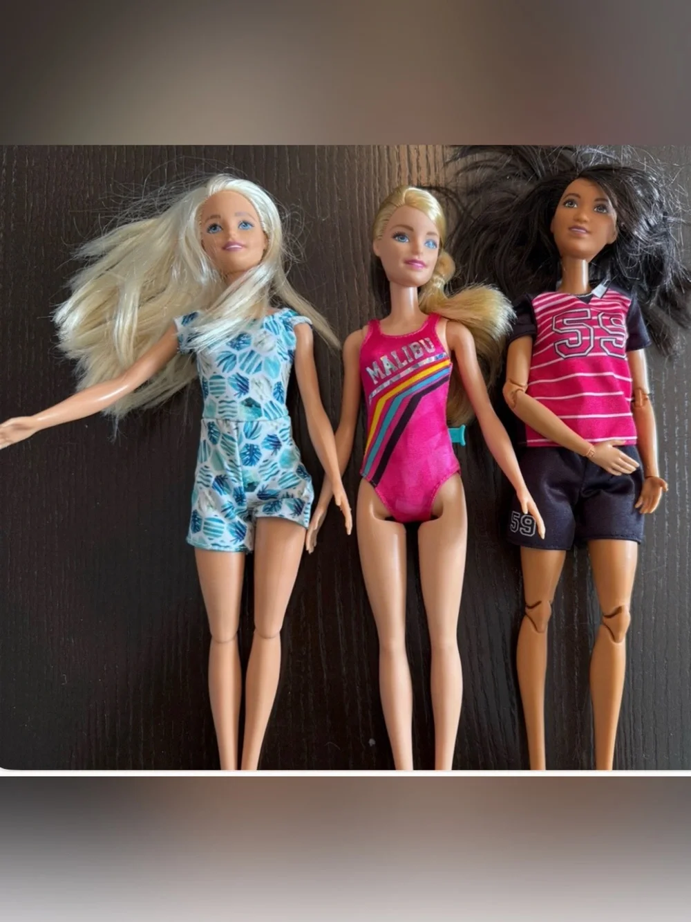 Bundle of Articulated Barbie Dolls! Swim and Dive, Soccer Player & summer Barbie
